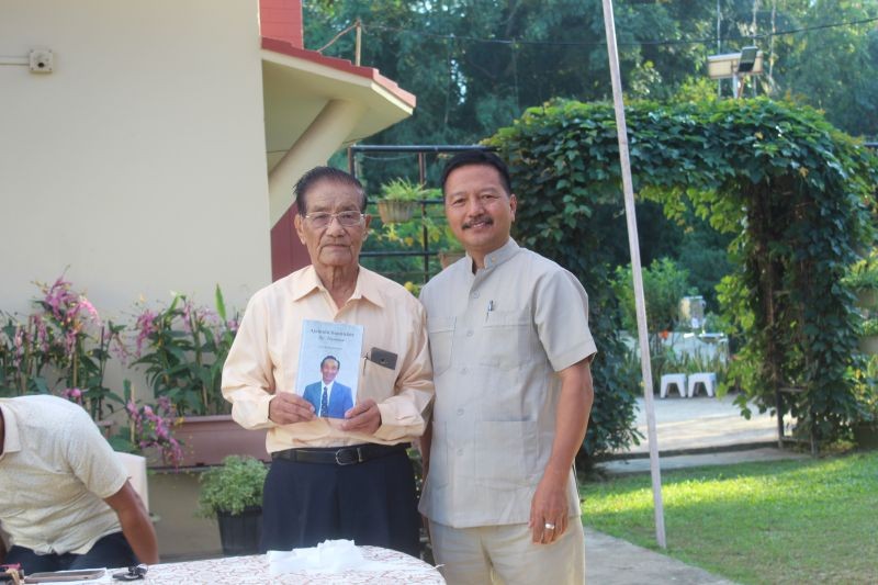 ‘Ajemalu Sannüker’ being released by Rev Dr K Imo Aier with the author Rev Dr Mar Atsongchanger on November 15 in Dimapur.